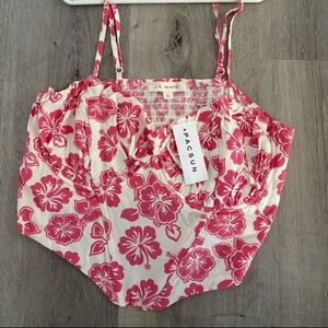 La Hearts PacSun Pink and Cream Floral Bustier Top NWT